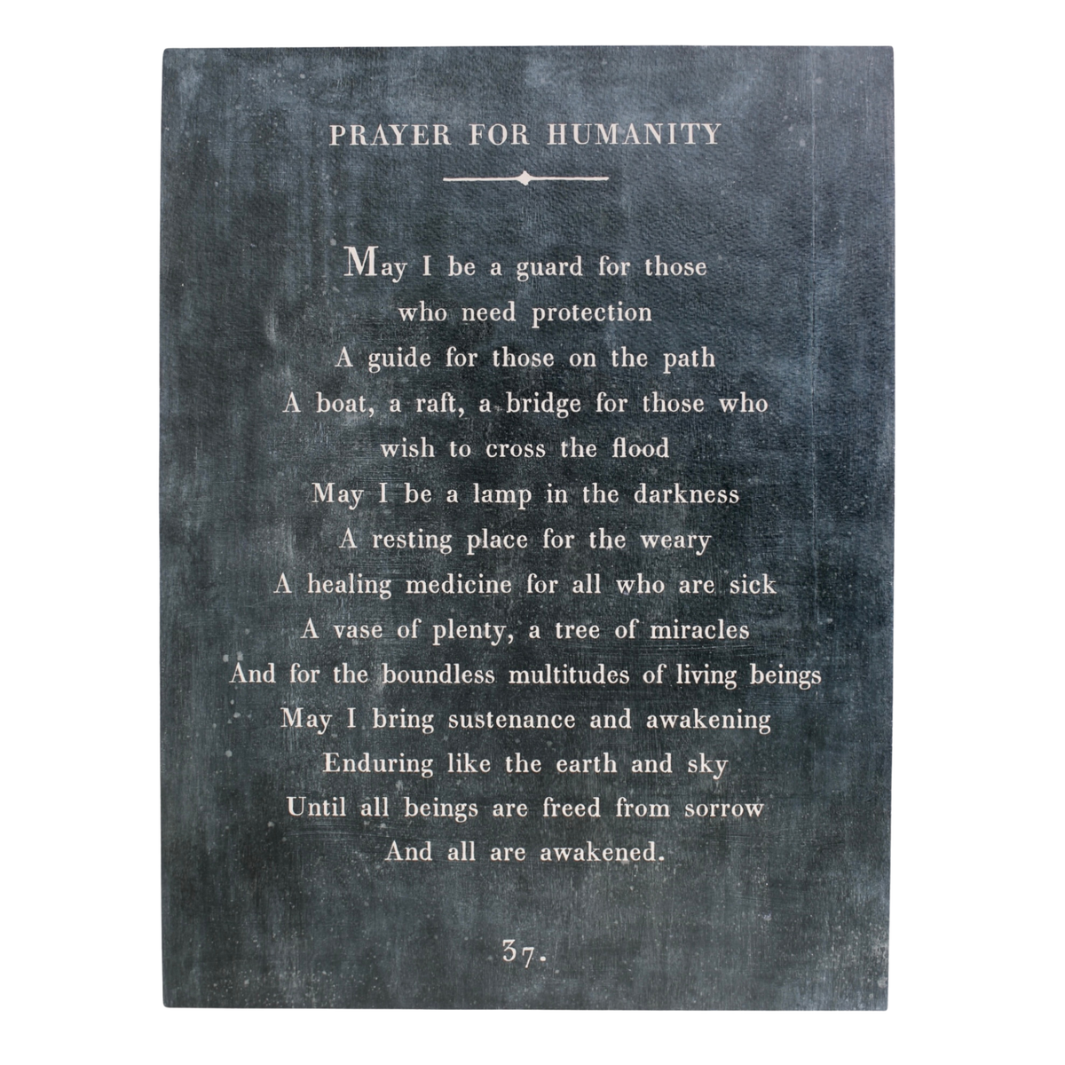 Prayer For Humanity Art Poster In Charcoal - 12x16