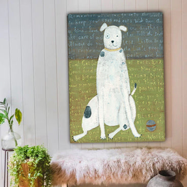White Boy Dog Art Print - Gallery Wrap
