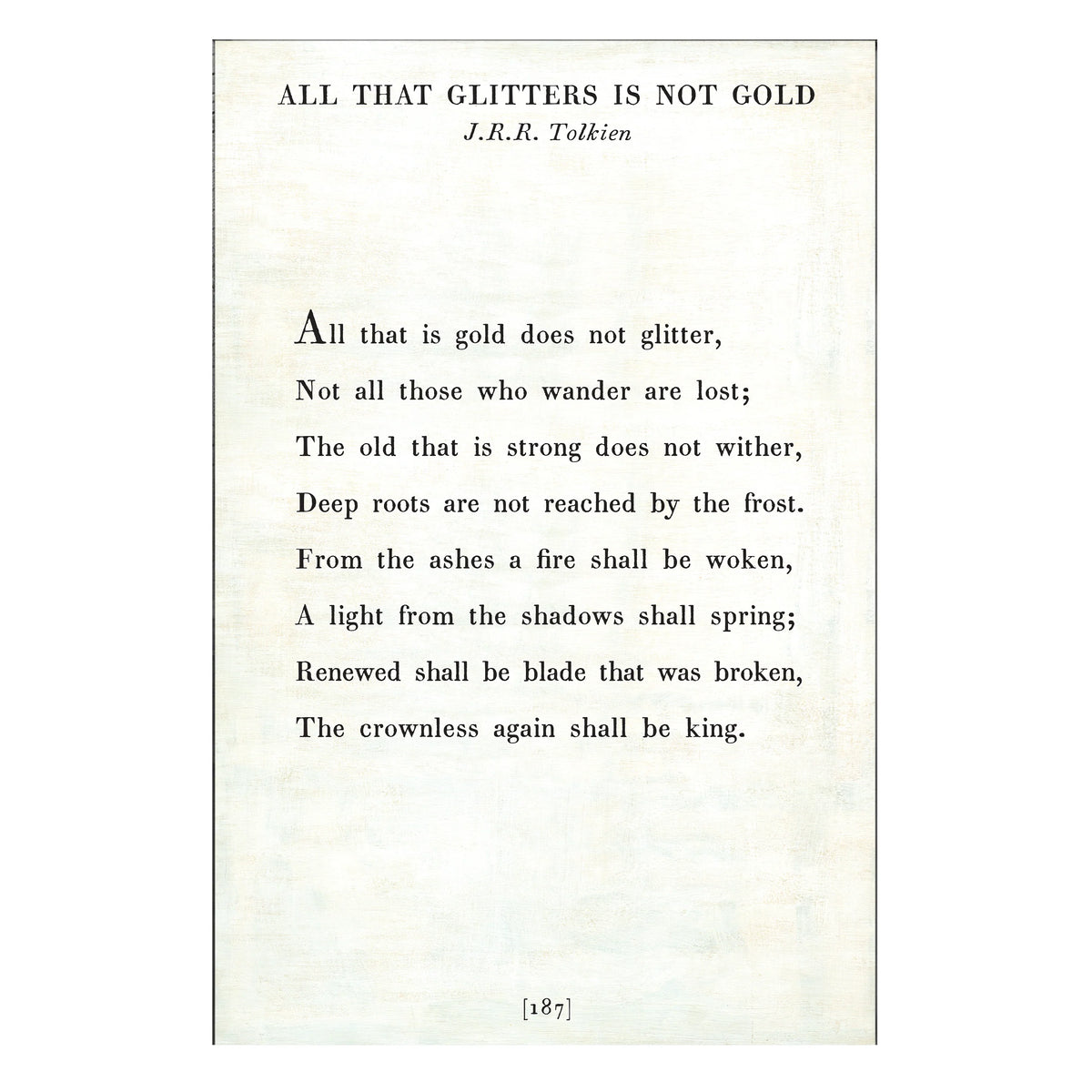 All That Glitters Art Print - Poetry Collection