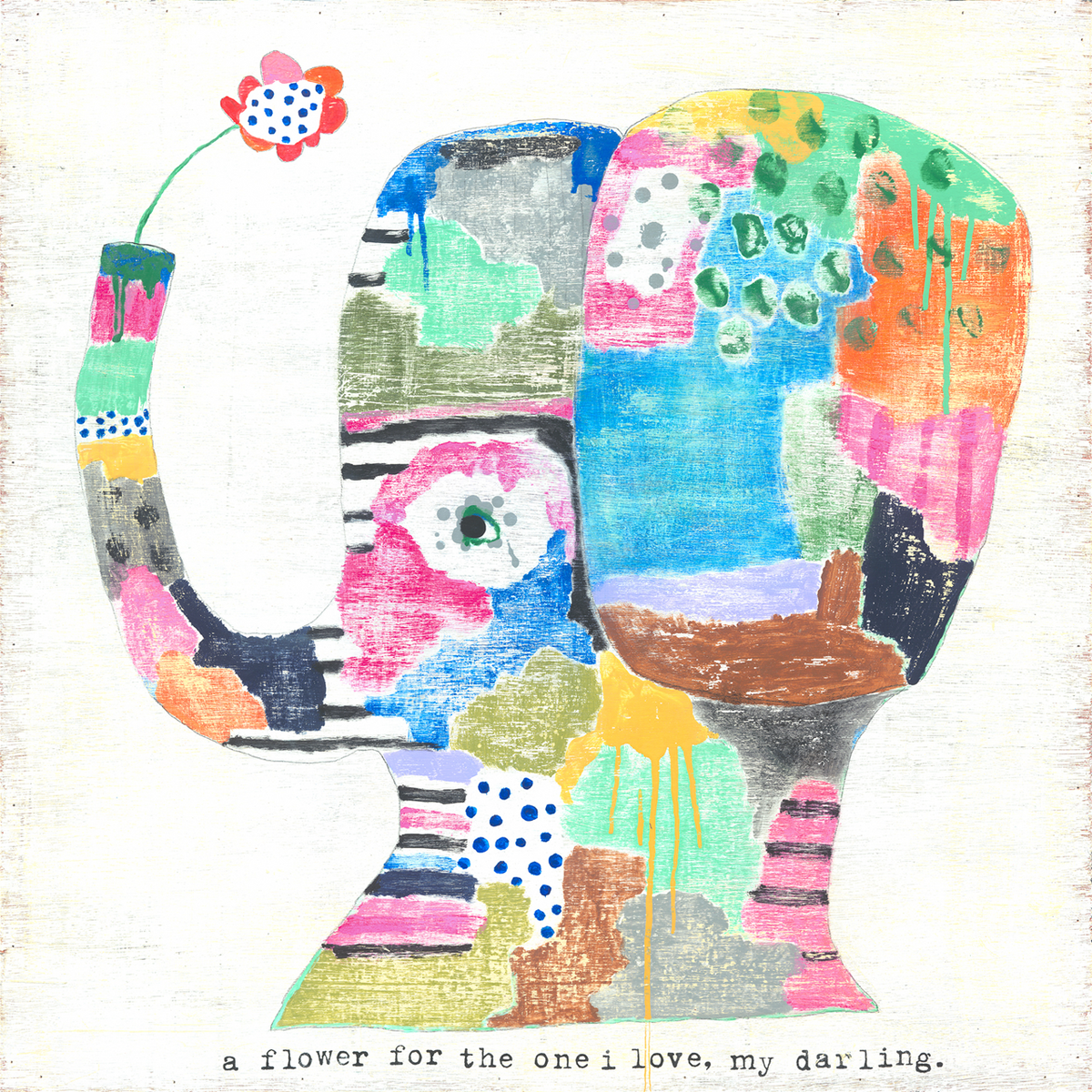 A Flower for the One I Love Art Print - Gallery Wrap
