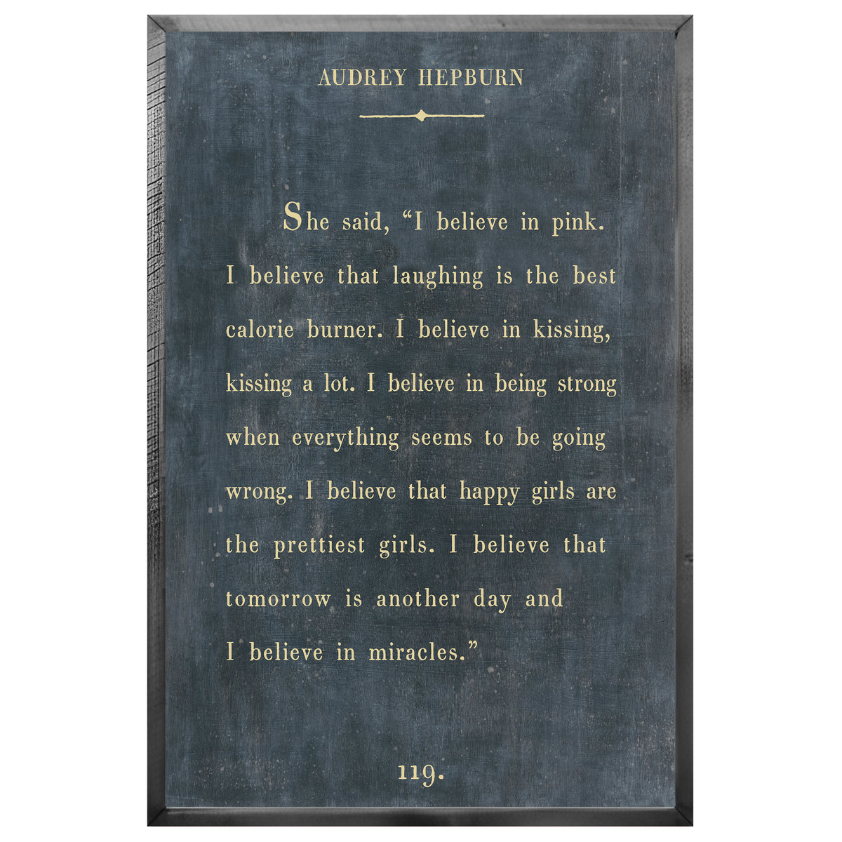 Audrey Hepburn Art Print - Grey Wood
