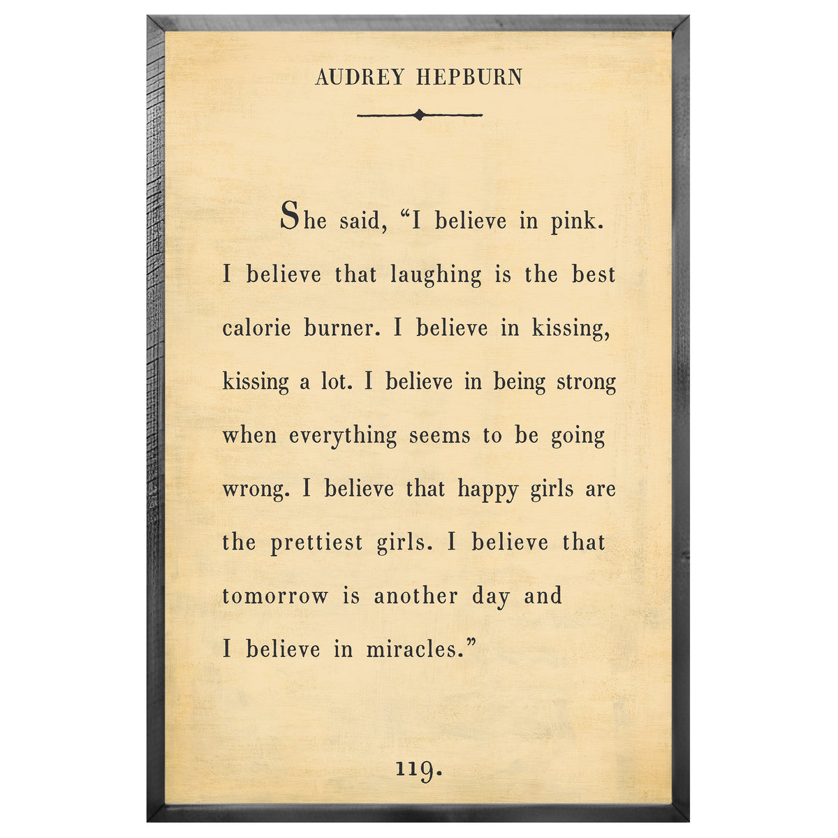 Audrey Hepburn Art Print - Grey Wood