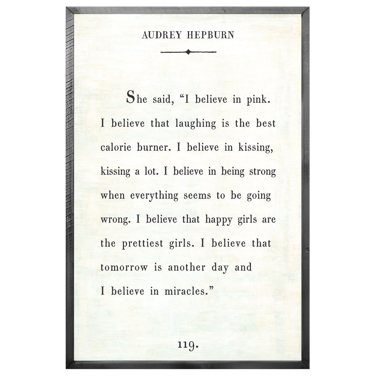 Audrey Hepburn Art Print - Grey Wood