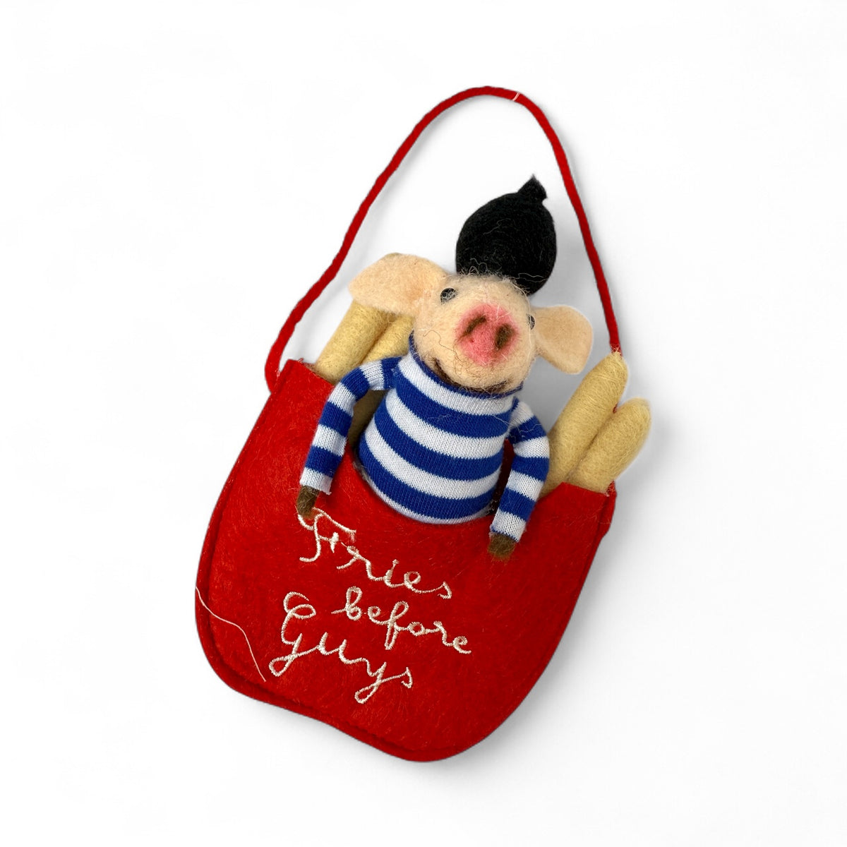 Boy Fries Before Guys Ornament - Felt Festive Fry Collection