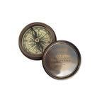 And So The Adventure Begins Compass with Leather Pouch