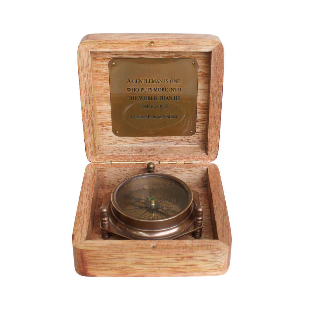 Compass In Wooden Box