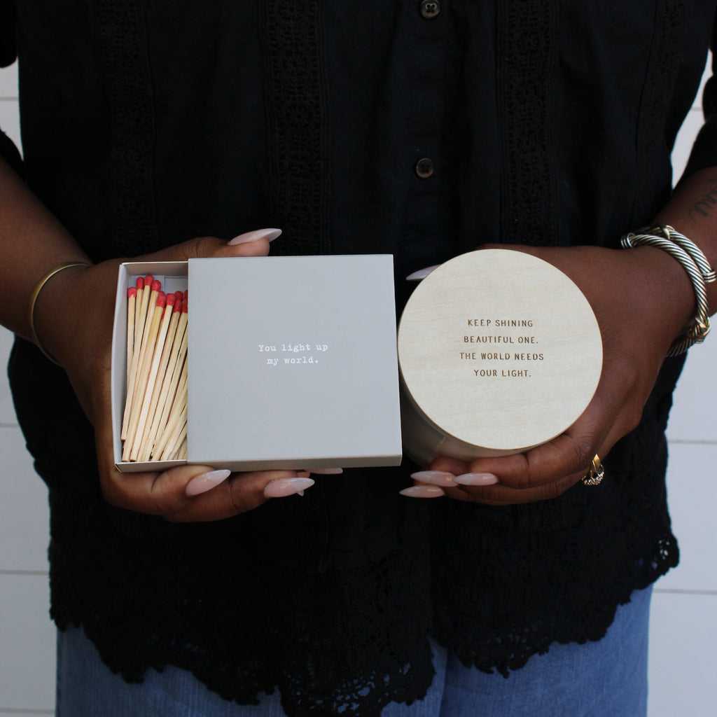 You Light Up My World Encouragement Matches