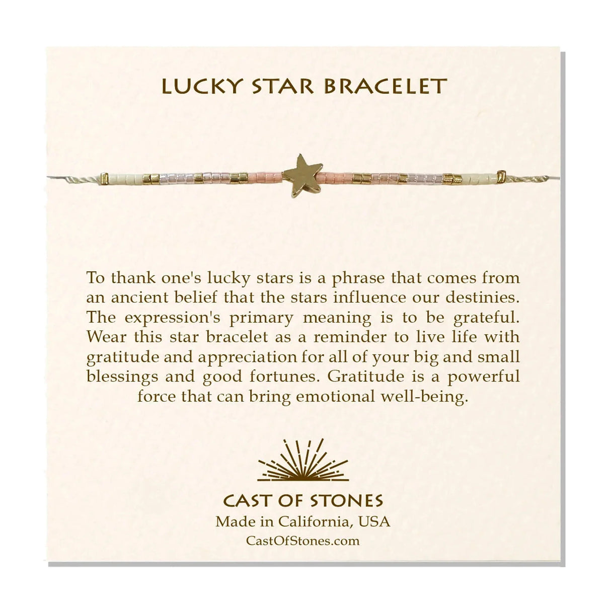 Lucky Star Bracelet - Gold/ Peach