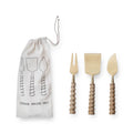 Cheese Knives with Carved Handles, S/3
