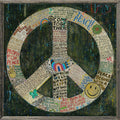Choose Peace Art Print in Black - Grey Wood