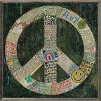 Choose Peace Art Print in Black - Grey Wood