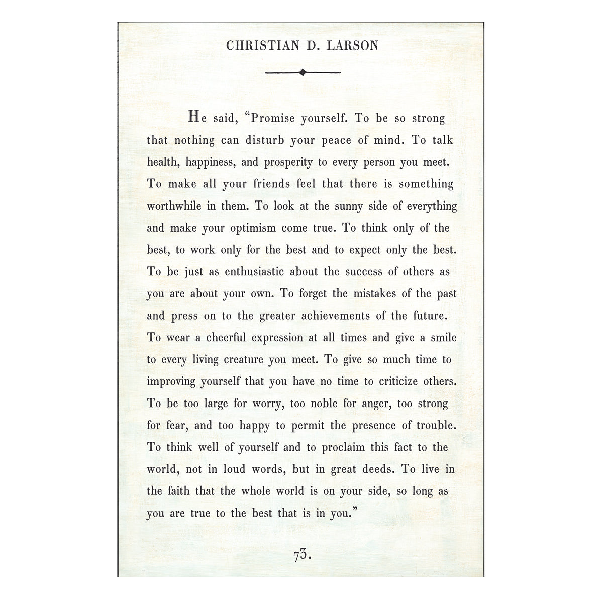 Christian D. Larson Art Print - Book Collection