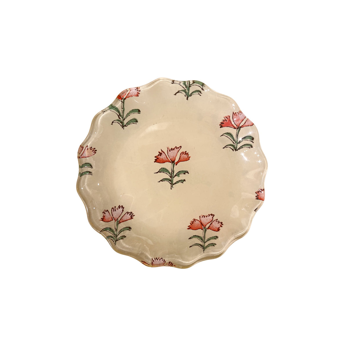 Scalloped Round Decoupage Plate