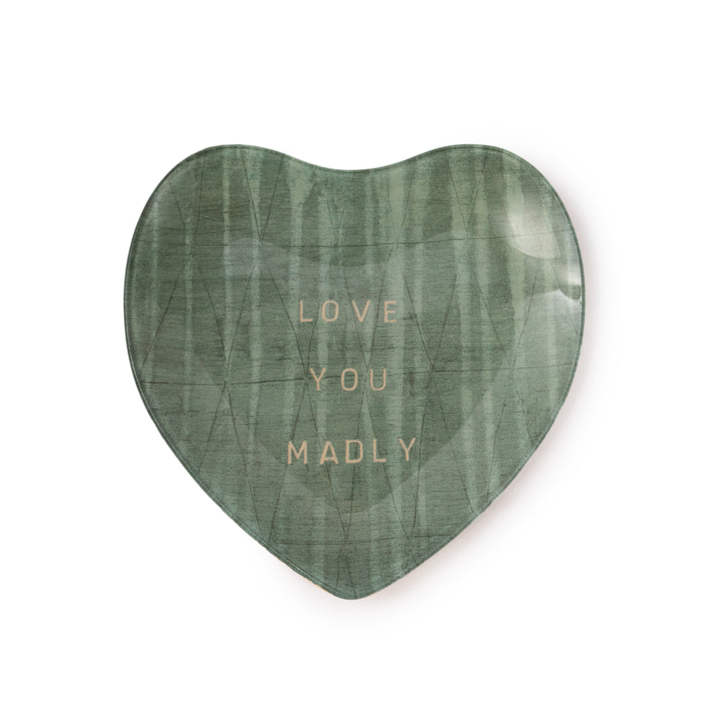Love You Madly Heart Decoupage Plate 6x6