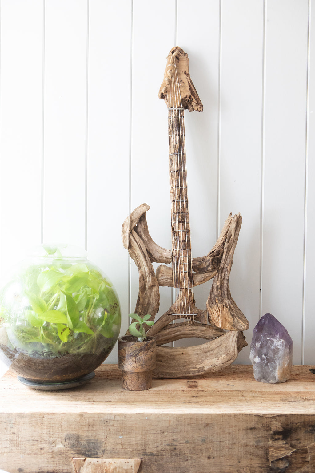Guitar with Strings Driftwood