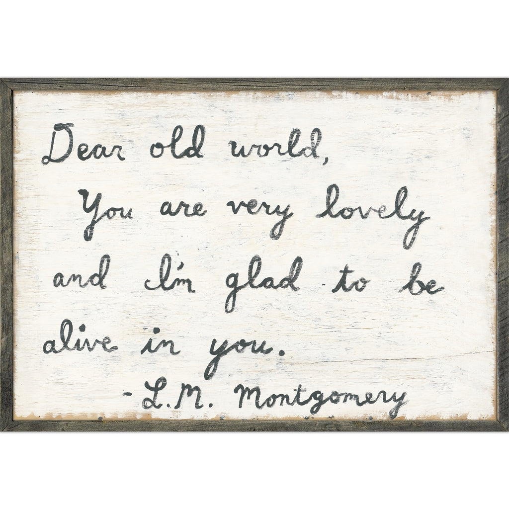 Dear Old World Art Print - Grey Wood