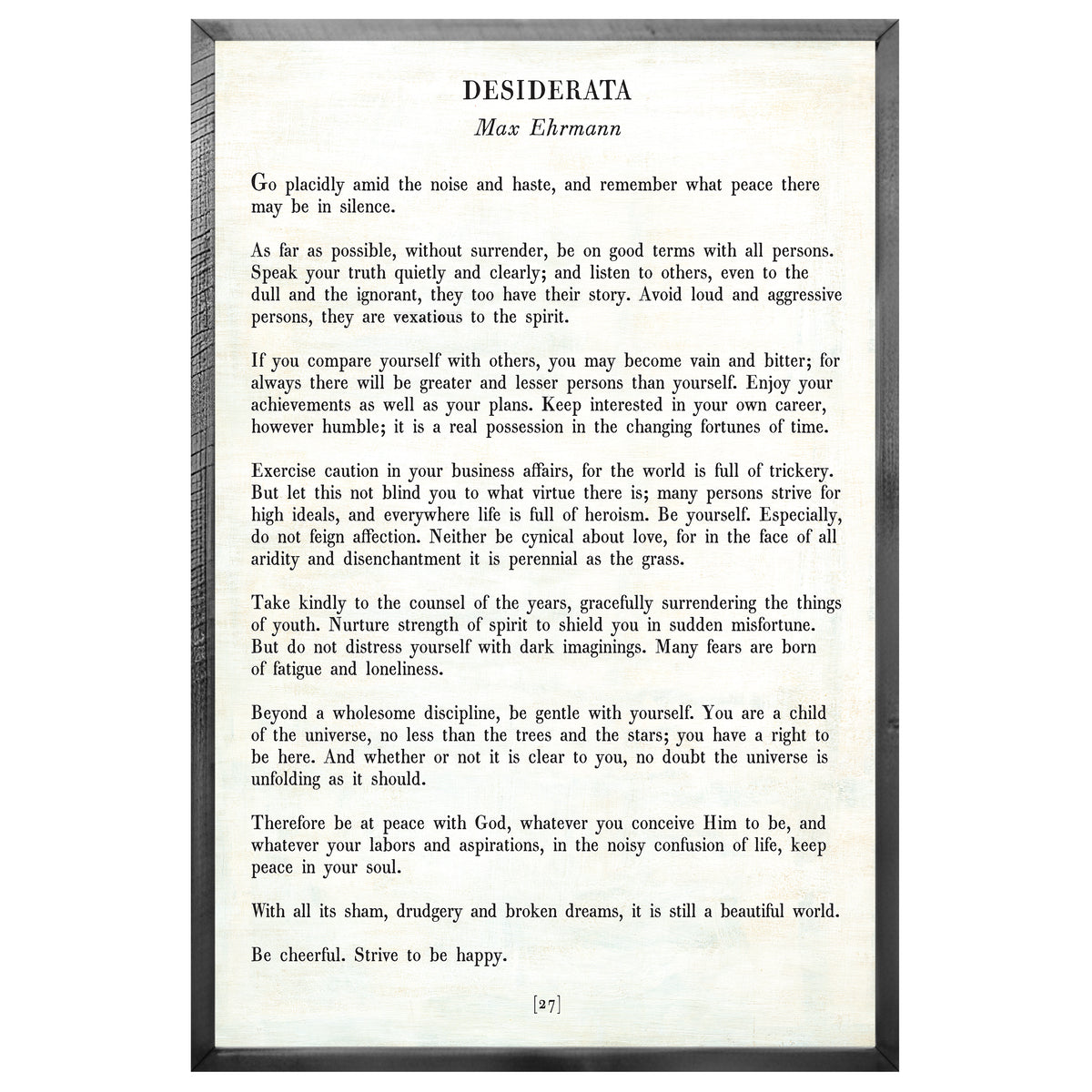 Desiderata Art Print - Grey Wood