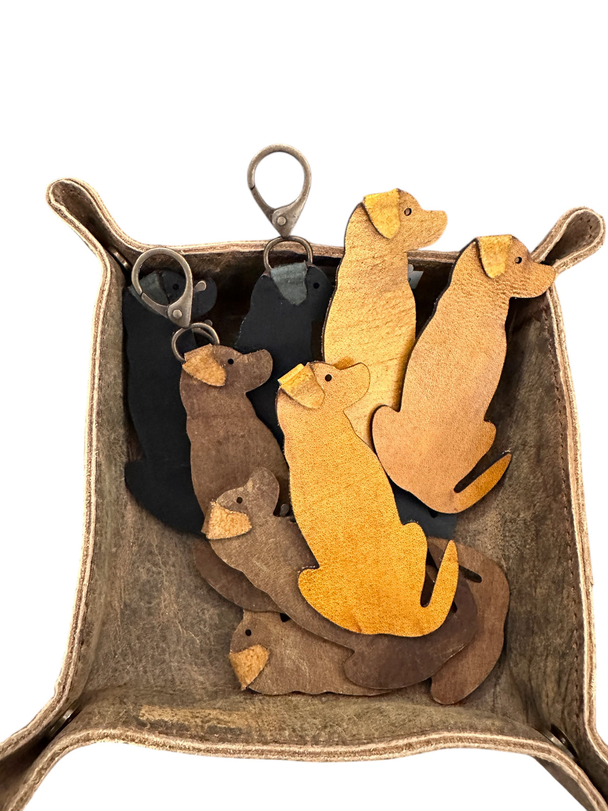 Labrador Leather Keychain