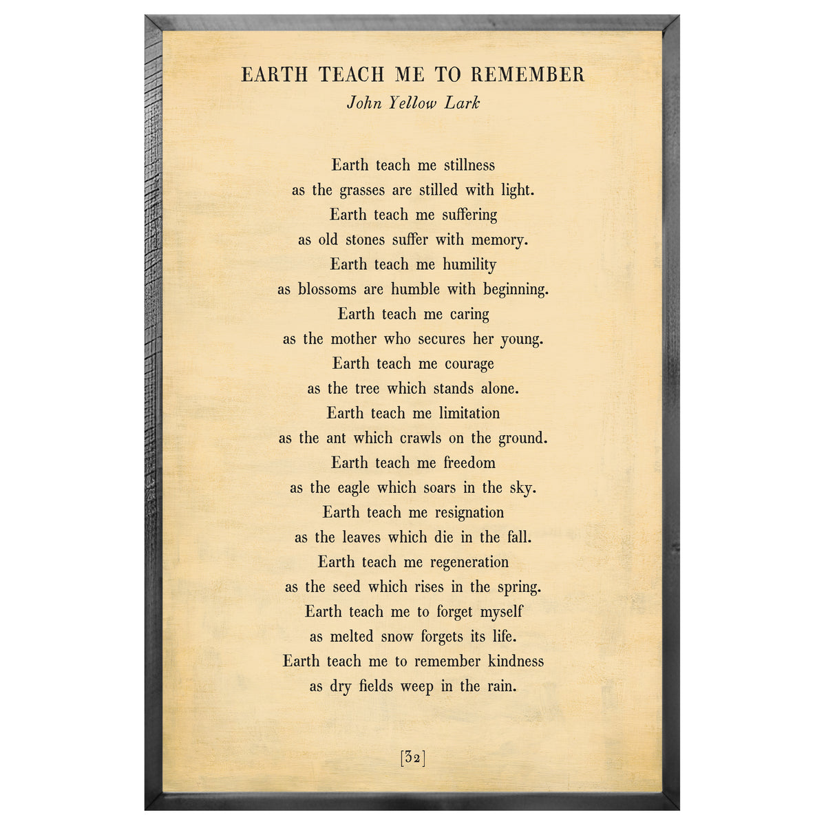 Earth Teach Me to Remember Art Print - Poetry Collection