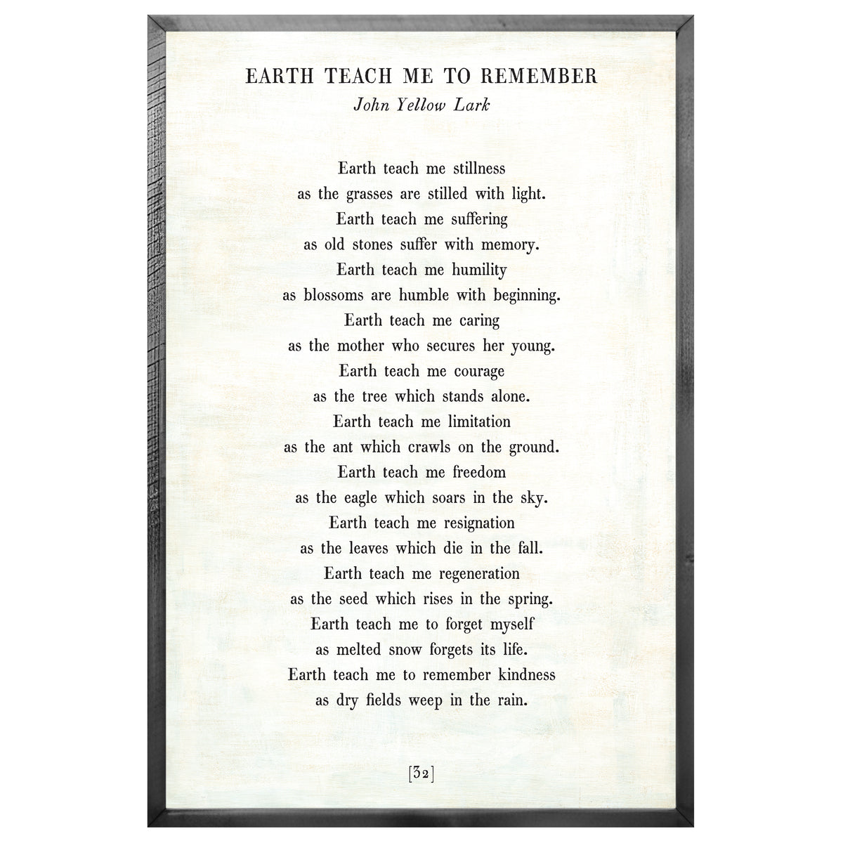 Earth Teach Me to Remember Art Print - Poetry Collection