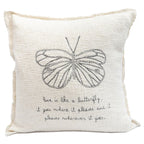 ***Embroidered Love Is Like a Butterfly Pillow 24x24