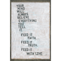 Faith Truth Love Art Print - Grey Wood