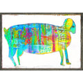 Fat Goat Art Print - Grey Wood