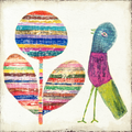 Flower and Bird Art Print - Gallery Wrap