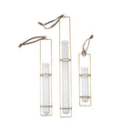 Brass Hanging Glass Tube Vase