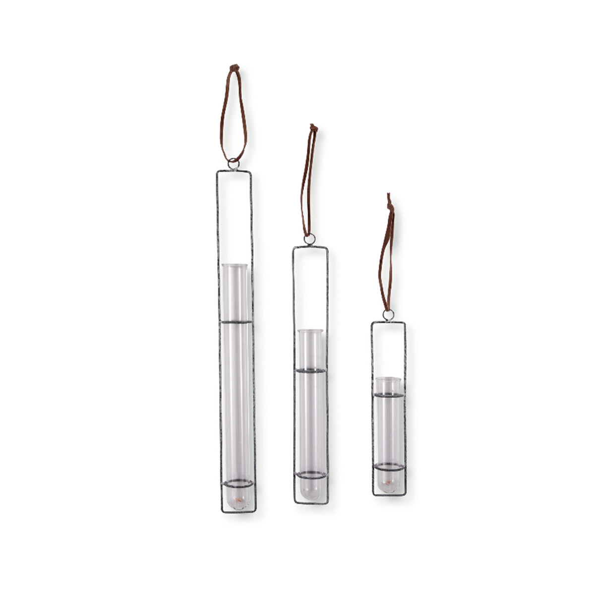 Zinc Hanging Glass Tube Vase