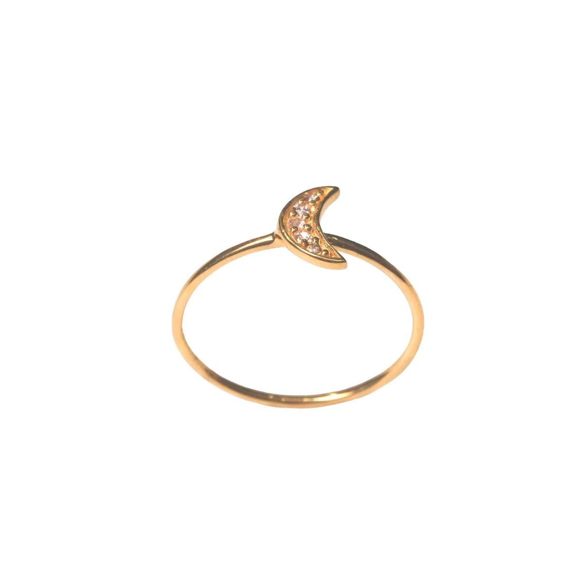 ***Gold Plated Crescent Moon Ring - Size