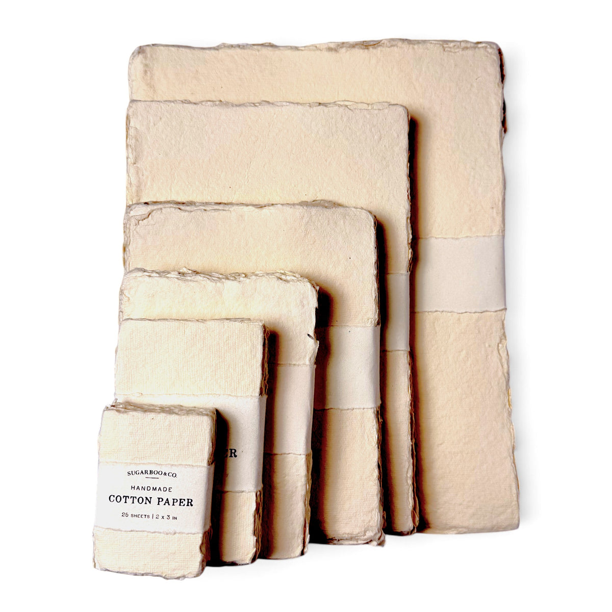 6x8 Handmade Cotton Paper Bundle - Cream