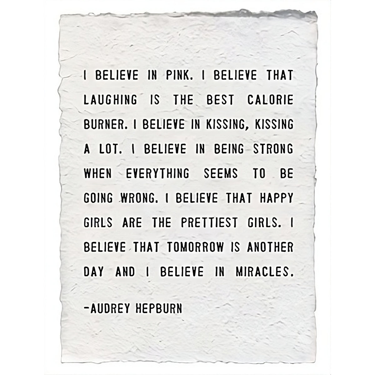 I Believe In Pink Handmade Paper Print - 12x16