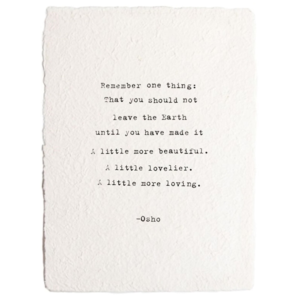 ***Remember One Thing Handmade Paper Print - 12x16