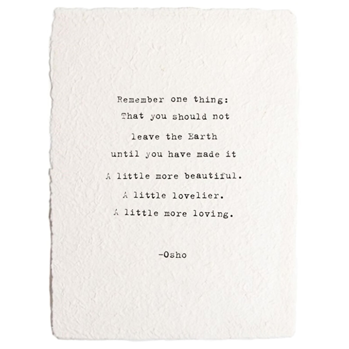 ***Remember One Thing Handmade Paper Print - 12x16