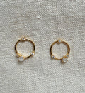 Moonstone & White CZ Mini Hoop