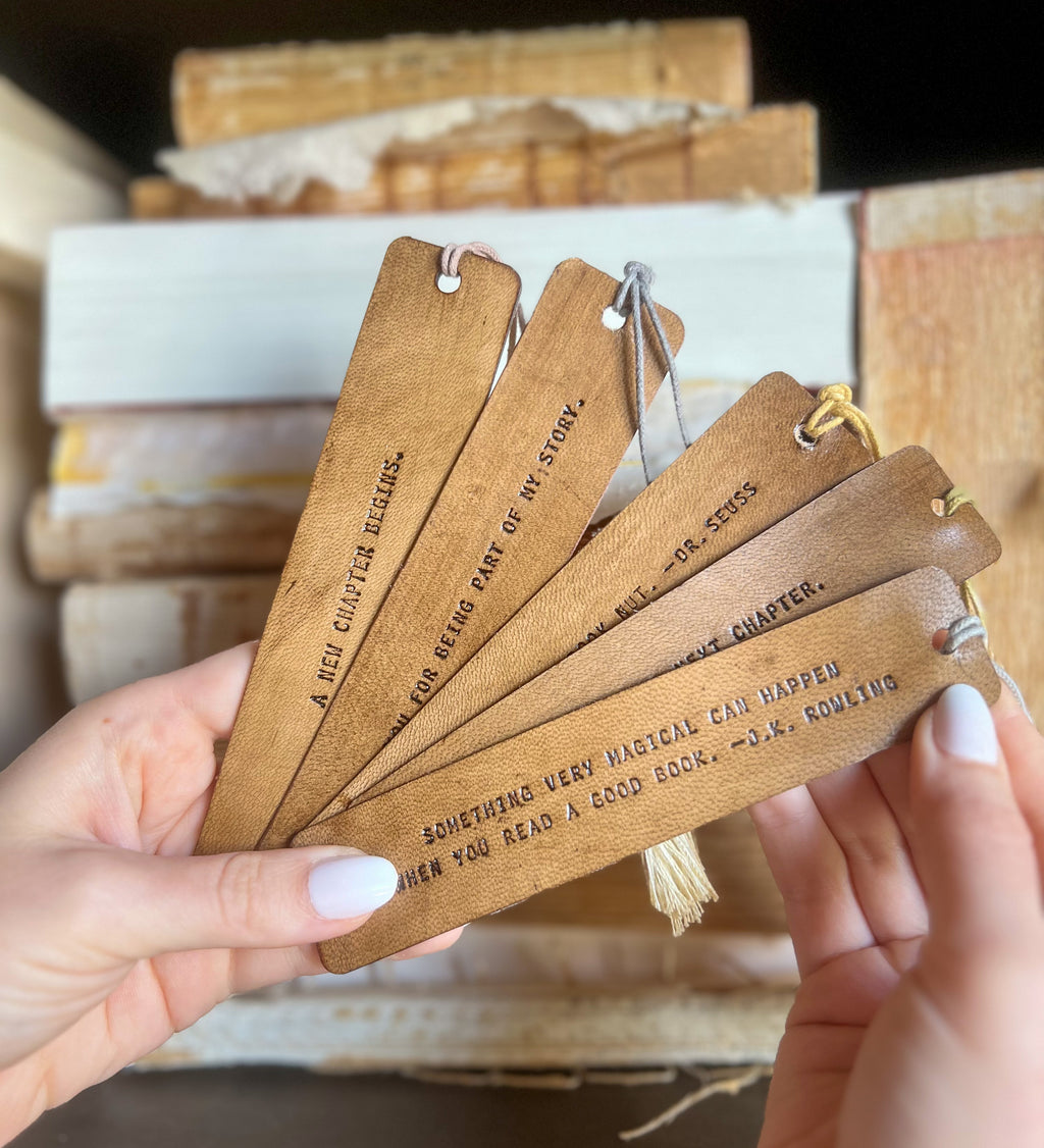 Books May Well Be Leather Bookmark