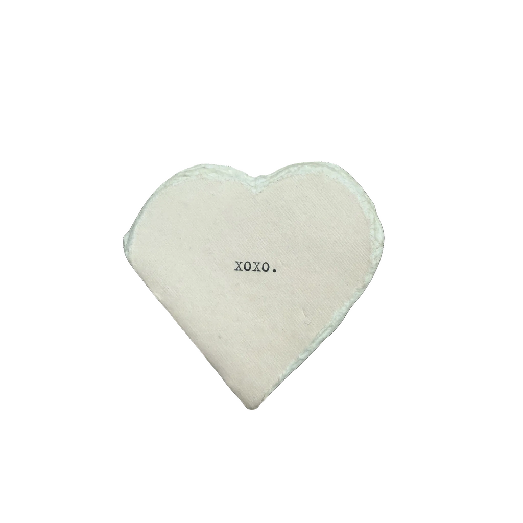 XOXO Mini Deckled Edge Heart Book - Cream