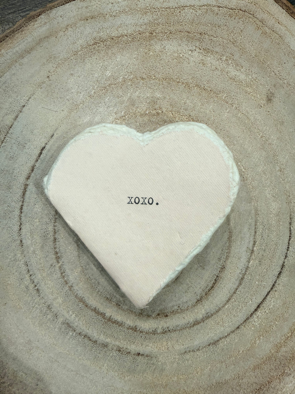XOXO Mini Deckled Edge Heart Book - Cream