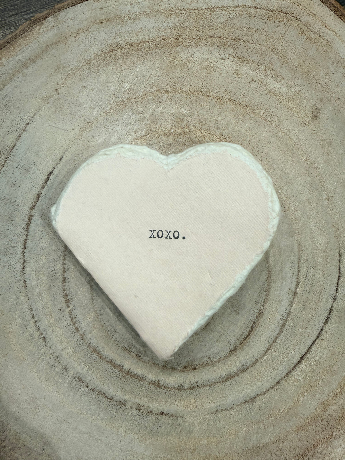 XOXO Mini Deckled Edge Heart Book - Cream