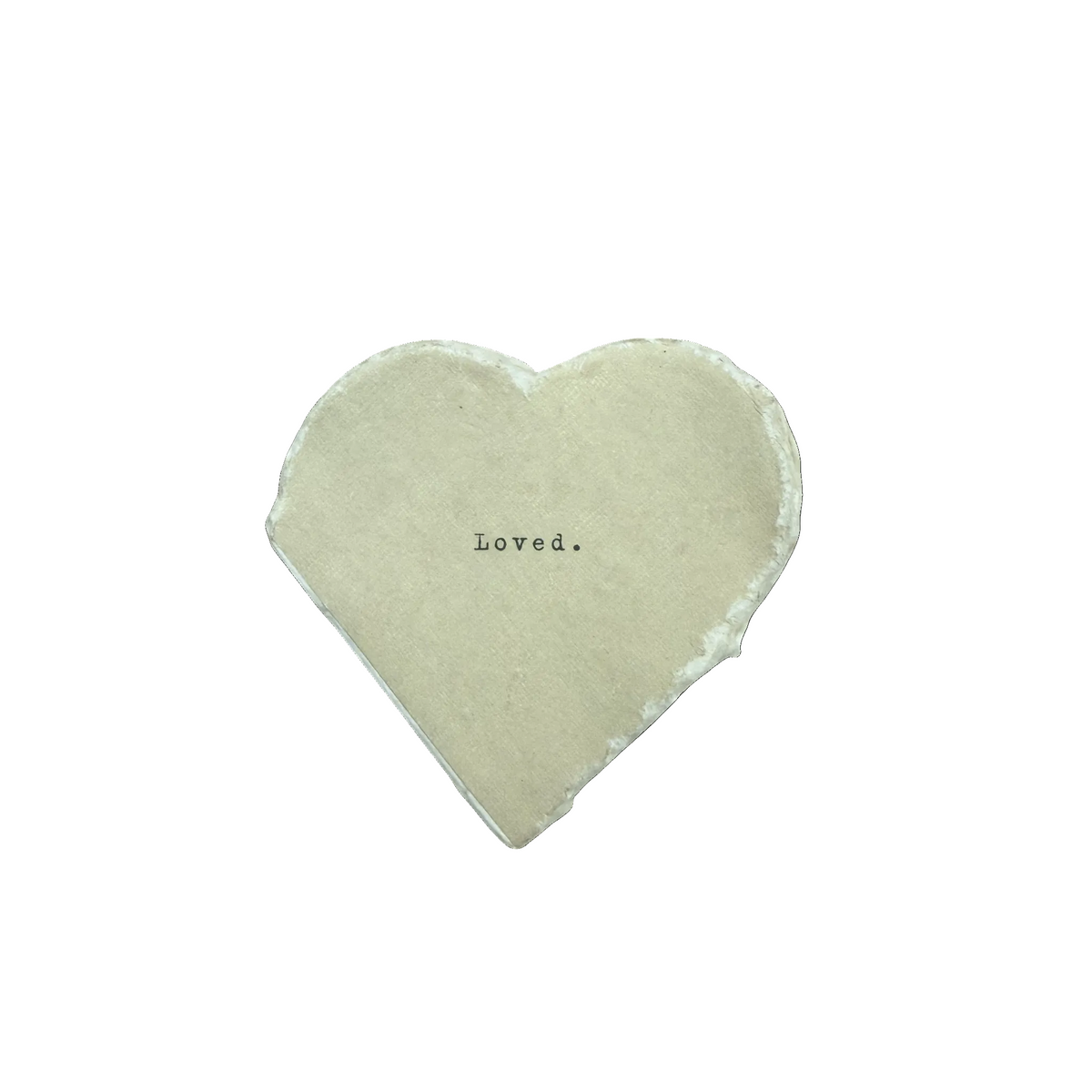 Loved Mini Deckled Edge Heart Book - Cream