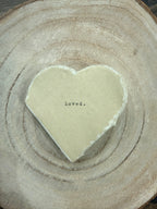 Loved Mini Deckled Edge Heart Book - Cream