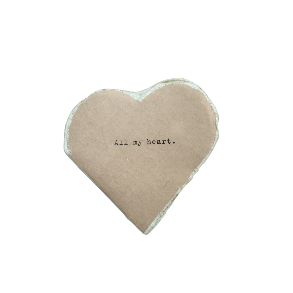 All My Heart Mini Deckled Edge Heart Book - Rose