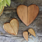 Wooden Heart Shape Magnetic Ring Box - 3in