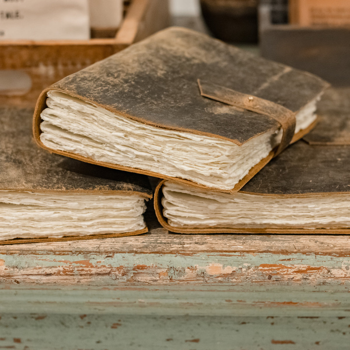 Scratched Leather Journals - Brown