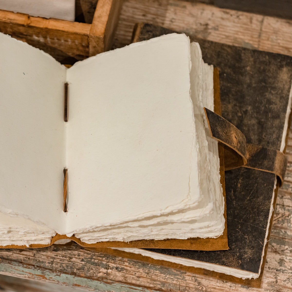 Scratched Leather Journals - Brown