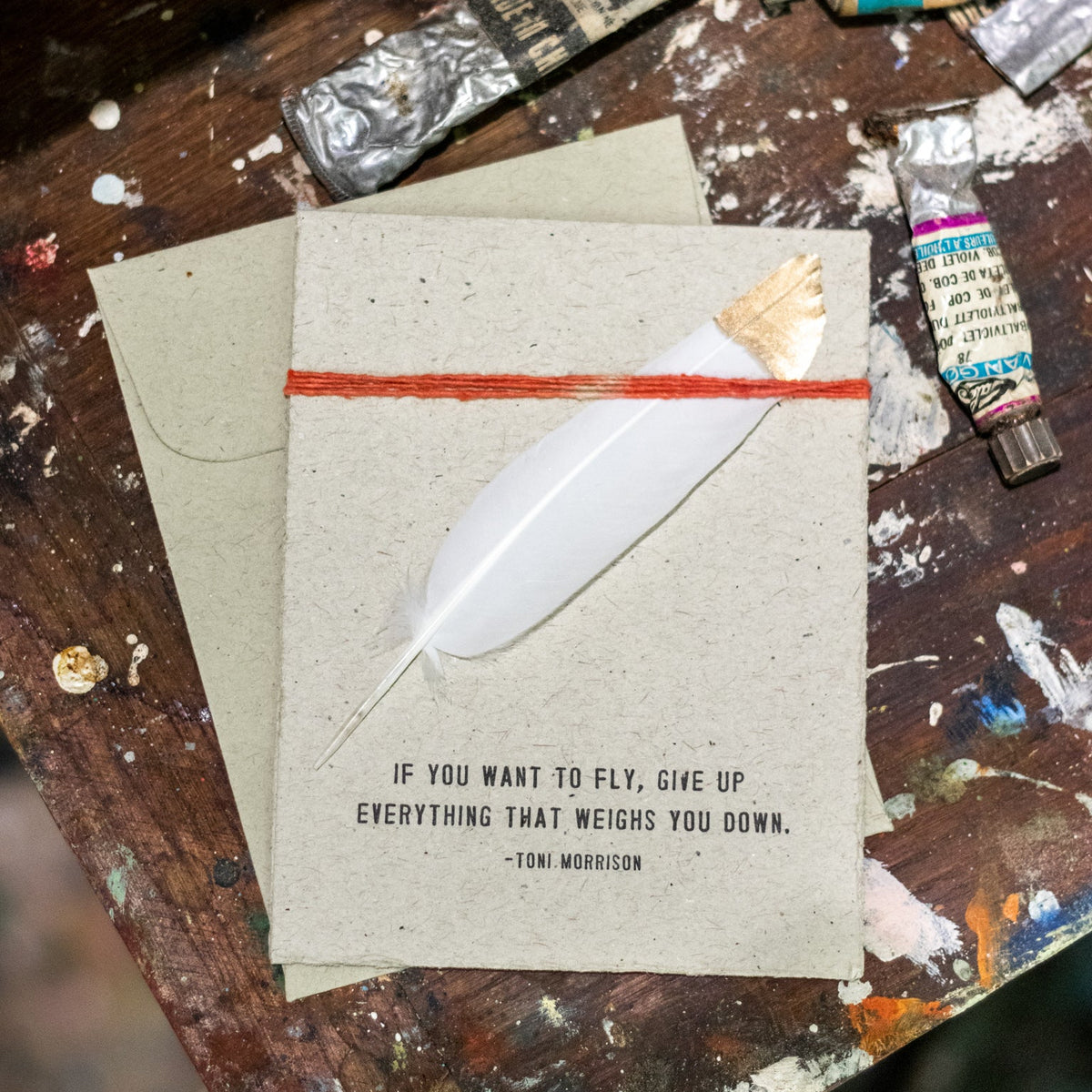 If You Want To Fly Feather Card