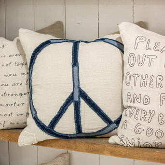 Peace Stitched Pillow 24x24