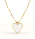 White Enamel Heart Necklace