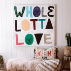 Colorful Whole Lotta Love Art Print - Grey Wood